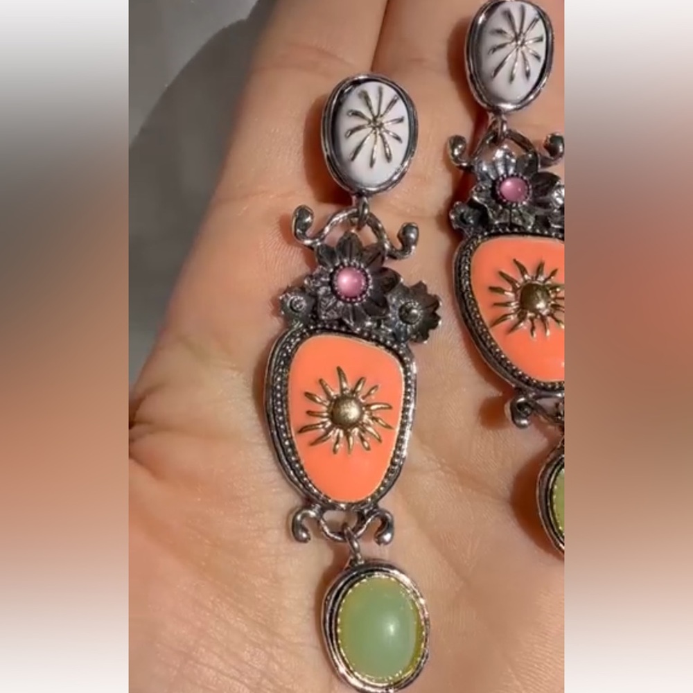 Unique Multi-Color Dangle Earrings - image 4